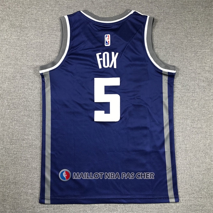Maillot Enfant Sacramento Kings De'aaron Fox NO 5 2023-24 Ville Bleu